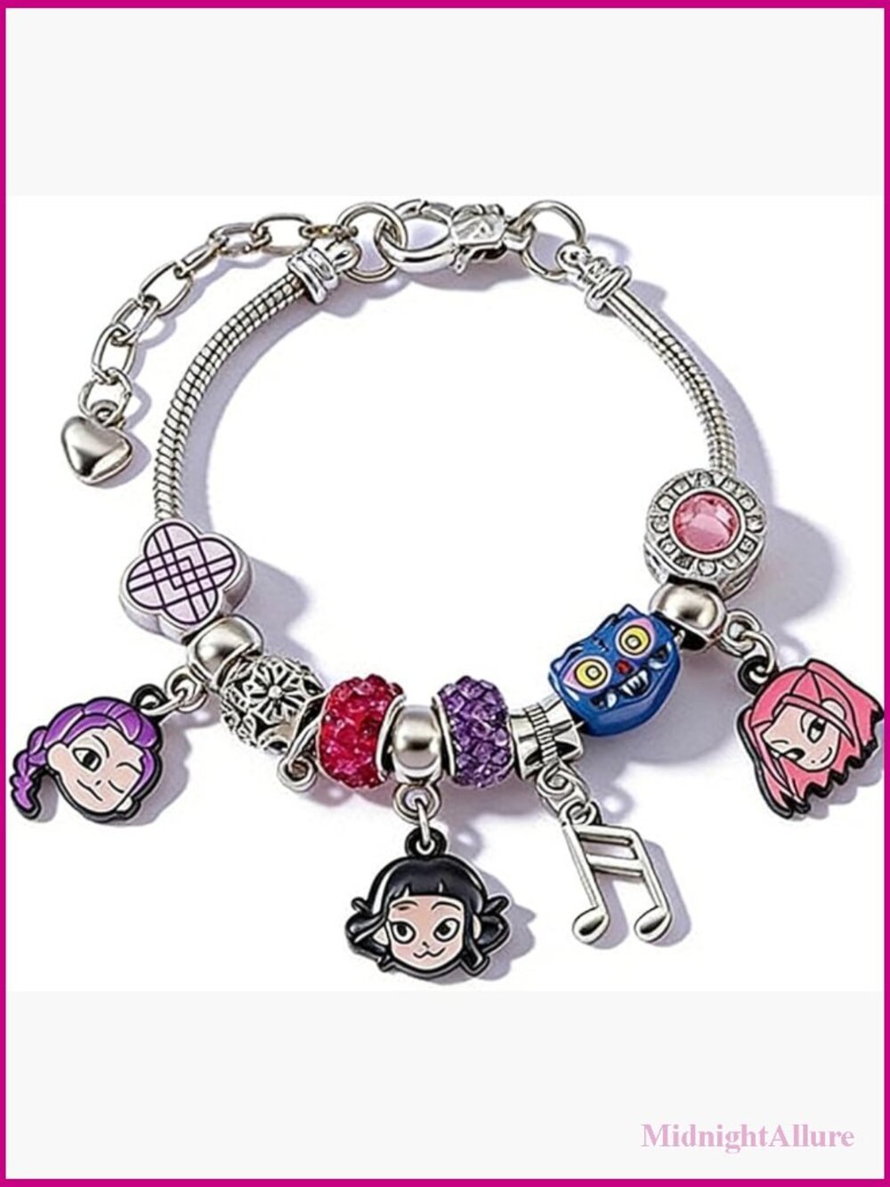 DIY K-Pop Charm Bracelet, Stretch Beaded Jewelry for Women